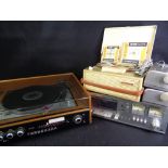 STEREO EQUIPMENT - vintage Goodmans Module 80 turntable and tuner, Sharp tape deck, Stella phone