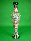 MOORCROFT COLLECTOR'S CLUB VASE by Kerry Goodwin - unknown design to a slender 138/12 shape, 31.5cms