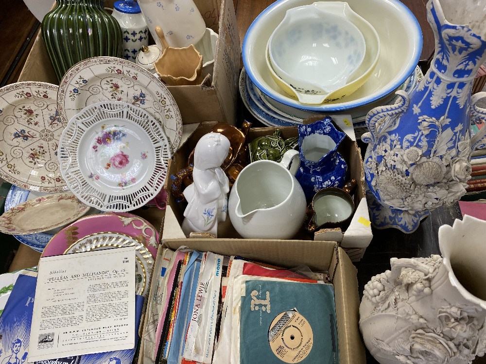 CHINA & POTTERY ASSORTMENT - a large quantity, also, vinyl records, 45s, ETC