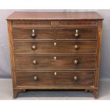 REGENCY MAHOGANY CHEST - of four short and three long drawers including two secret upper drawers,