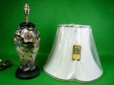 MOORCROFT 'Sweet Eternity' table lamp by Rachel Bishop - seconds quality with lampshade in 'as