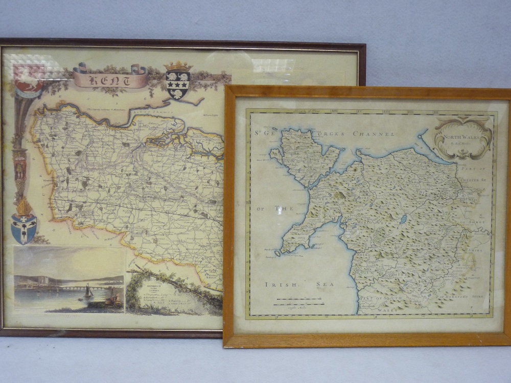 ANTIQUE STYLE & REPRODUCTION MAPS - a framed quantity, 53 x 69.5cms the largest along with three - Bild 5 aus 7