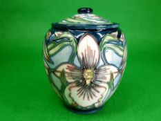 MOORCROFT 'Aphrodite' jar and cover by Shirley Hayes - Limited edition 93/300, 15cms overall H,