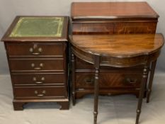 REPRODUCTION MAHOGANY FURNITURE ITEMS (3) - a Serpentine front single drawer hall table, 76cms H,