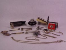 VINTAGE TABLE LIGHTER, pocket watch, other white metalware, ETC