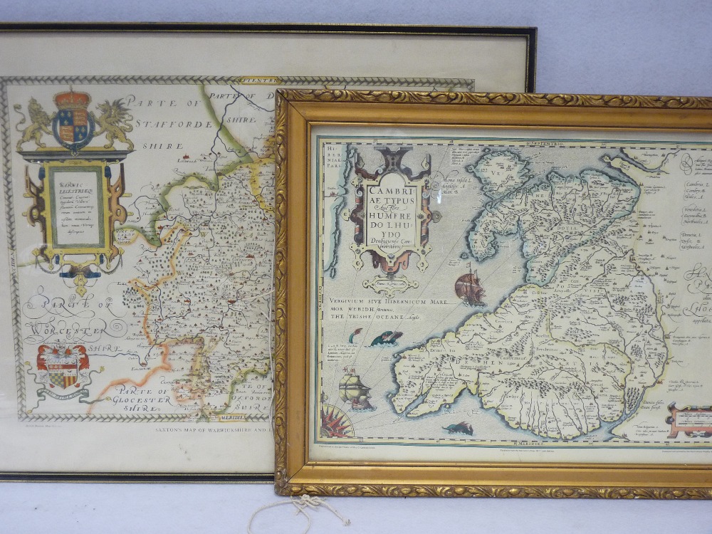 ANTIQUE STYLE & REPRODUCTION MAPS - a framed quantity, 53 x 69.5cms the largest along with three - Bild 4 aus 7