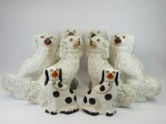 STAFFORDSHIRE DOGS - four pairs, 37cms the tallest