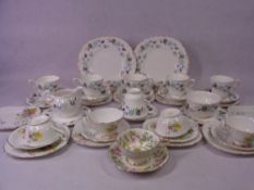 TEAWARE, OLD COUNTRY SPRAY BY BELL CHINA, Colclough and other