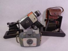 VINTAGE CAMERAS - 2 Folding Autographic Brownie, Best Pocket Kodak Model B also, Ilford Sprite and