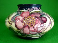 MOORCROFT 'Woodstock' bulbous squat vase by Kerry Goodwin - silver line strike seconds quality,