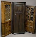 PARKER KNOLL LEADED TOP CORNER DISPLAY CABINET, Priory style linenfold hall robe and a further