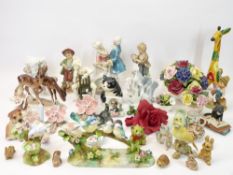 CROWN STAFFS ORNAMENTAL BIRDS, Coalport and other porcelain Posies, cherubic and other figurines