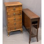 VINTAGE FURNITURE ITEMS (2) - including a mahogany twin-flap Sutherland table, 70cms H, 75cms L,
