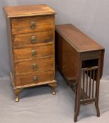 VINTAGE FURNITURE ITEMS (2) - including a mahogany twin-flap Sutherland table, 70cms H, 75cms L,