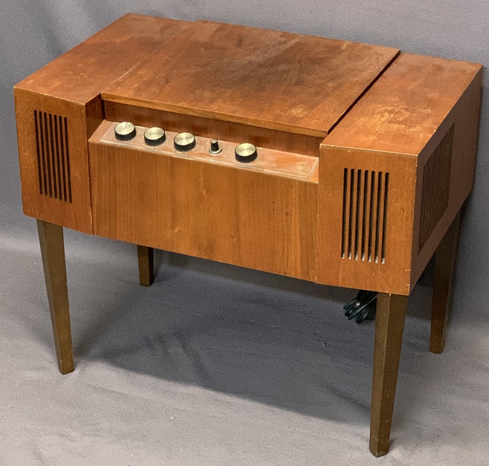 MID-CENTURY 'HIS MASTERS VOICE' TEAK RECORD PLAYER CABINET - with Garrard 2000 turntable, 56cms H, - Bild 6 aus 7