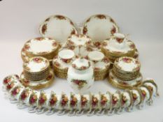 ROYAL ALBERT COUNTRY ROSES TEA & DINNERWARE - approximately 120 pieces