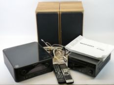 STEREO EQUIPMENT - Marantz cd receiver, also, a Denham, both with remote controls and a pair of