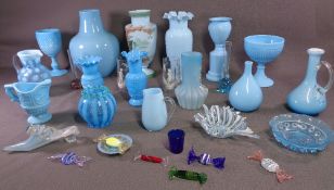 MARY GREGORY STYLE, milk glass and other glassware, a large assortment