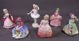 ROYAL DOULTON FIGURINES (6) - 'Monica', 'Rose', 'Babie', 'Beau Peep' HN1811, 'Valerie' and 'Little