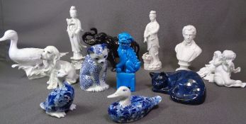 CHINA & POTTERY - Continental and other busts, figurines, animals ETC