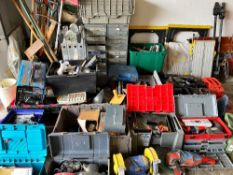 TOOLS - very large parcel of workshop and garage items including power tools, mowers, ladders,