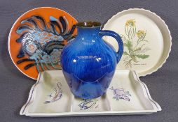 POOLE POTTERY modern charger, 27cms diameter, two other items of Poole pottery and a Bourne Denby