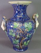 MAJOLICA TYPE VASE, 44cms H