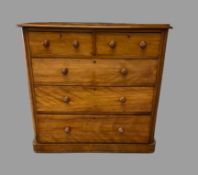 VICTORIAN MAHOGANY CHEST OF DRAWERS, 112cms H, 118cms W, 45cms D