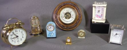 CLOCKS - an assortment of vintage and modern and a barometer