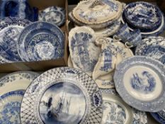 BLUE & WHITE - Essex, flow blue, Continental ETC (a large assortment)