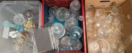 GLASSWARE ASSORTMENT - three boxes of various