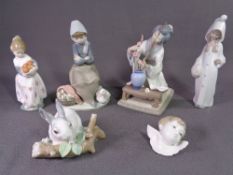 LLADRO an assortment of various pieces, six in total