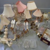 LIGHTING - lustre, chandeliers and a large assortment of table lamps