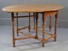 POLISHED BARLEY TWIST GATE LEG TABLE