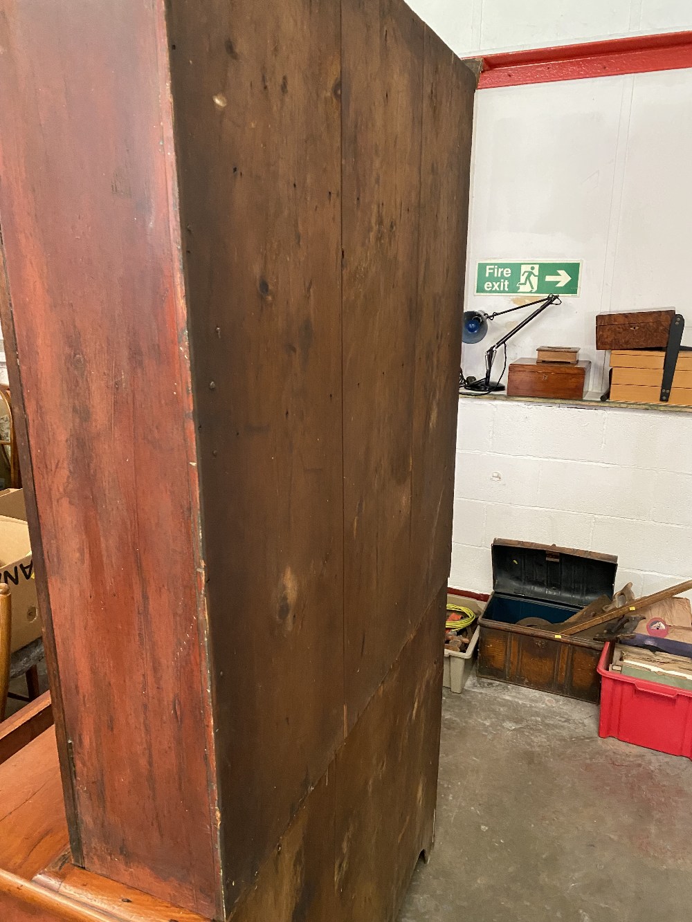 ANTIQUE MAHOGANY BOOKCASE CUPBOARD or 'Cwpwrdd Gwydr', having a base section with turned pillars and - Image 7 of 7