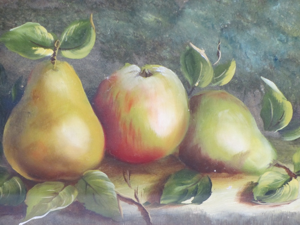 GILT FRAMED OILS ON BOARD, A PAIR - unattributed studies of still life fruit, 19 x 29cms - Image 3 of 3