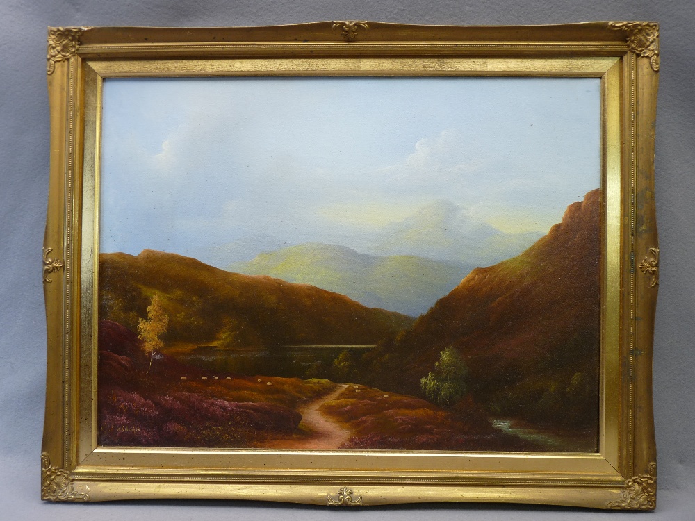 RAYMOND GILRONAN oils on canvas (3) typical mountainous scenes in Wales with scattered sheep, one - Image 5 of 5