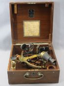 C PLATH HAMBURG SEXTANT IN WOODEN CARRYCASE