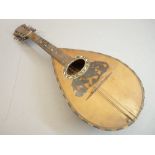 VINTAGE LUTE WITH TORTOISE SHELL DECORATION, 60cms L