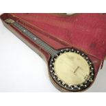 THE BARNES MULLINS PERFECT NO 1 BANJO IN A FITTED LEATHER CASE