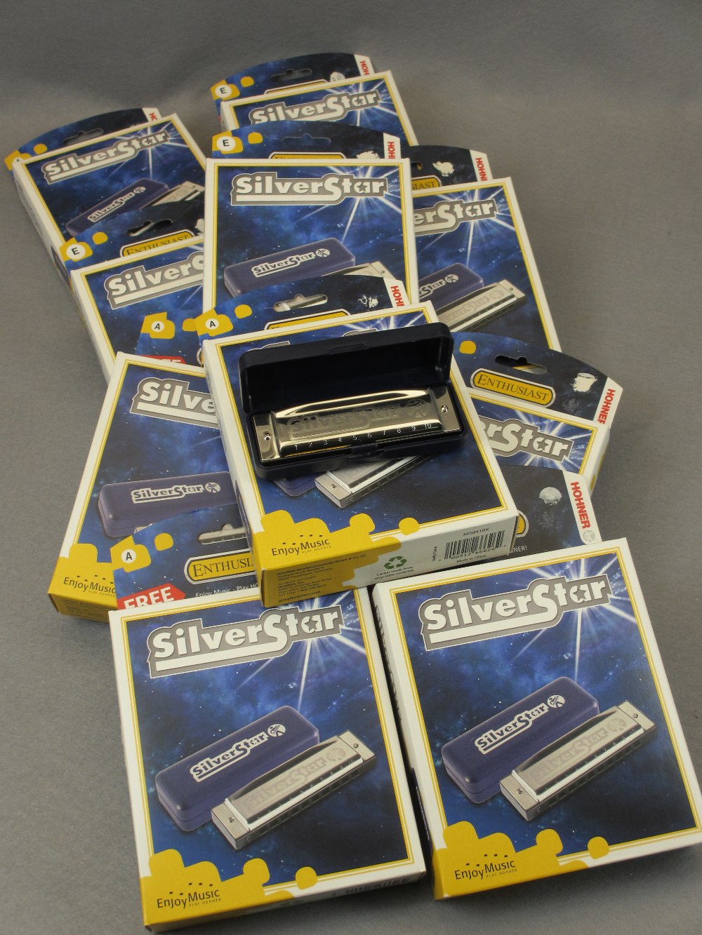 *MUSIC SHOP STOCK - Hohner Silver Star and Big River Harp mouth organs, mainly boxed, Stagg Howlin - Image 2 of 5