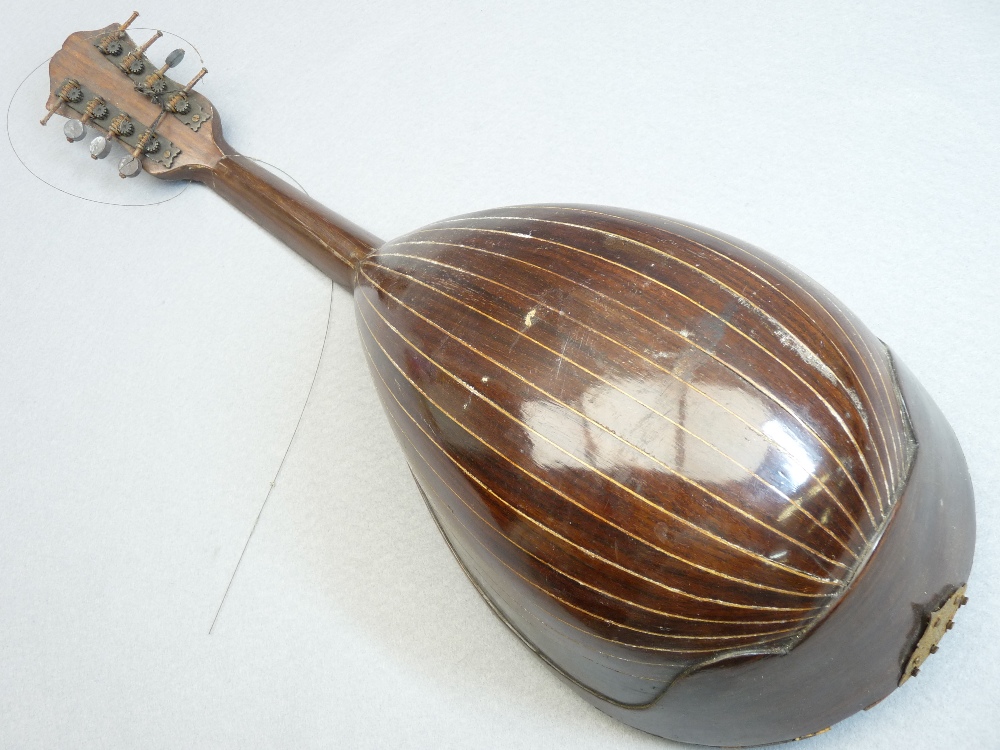 VINTAGE LUTE WITH TORTOISE SHELL DECORATION, 60cms L - Image 3 of 3