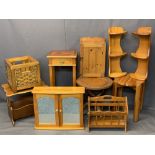 MODERN LIGHT WOOD FURNITURE ENSEMBLE, 10 PIECES - to include a yew wood single drawer hall table,