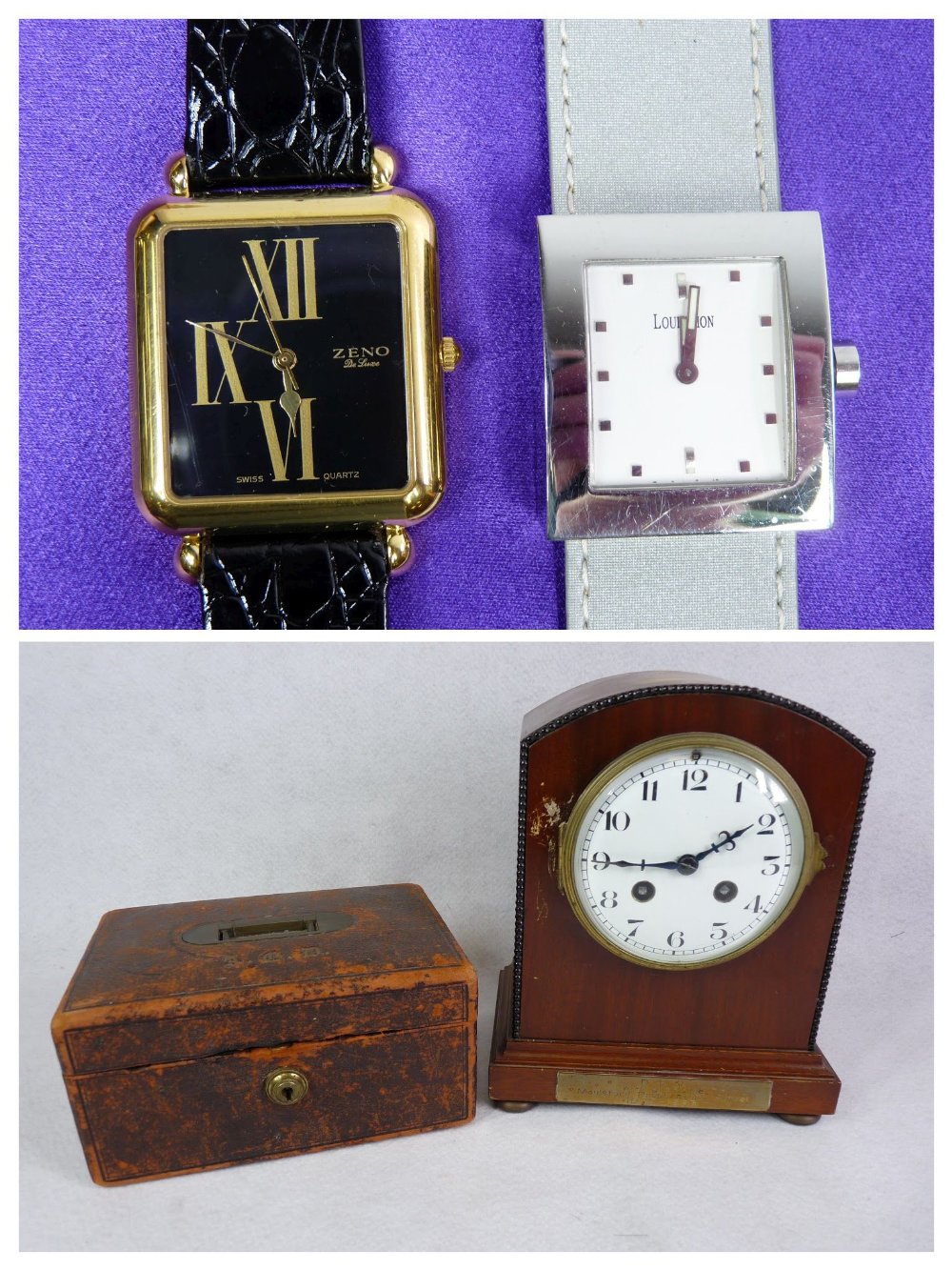 LOUIS PION LADY'S STAINLESS STEEL SQUARE DIAL WRISTWATCH - in a lidded case with three unused