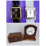 LOUIS PION LADY'S STAINLESS STEEL SQUARE DIAL WRISTWATCH - in a lidded case with three unused