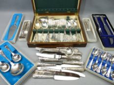 KINGS PATTERN CUTLERY IN A1 EPNS - some items with hallmarked silver handles, approximately 80