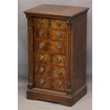 REPRODUCTION MAHOGANY WELLINGTON CHEST - four short over four long drawers with ring pull handles