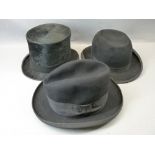 DUNN & CO TOP HAT & TRILBY with a further Trilby marked 'The Tiviot Brand'
