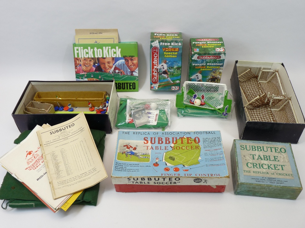 SUBBUTEO TABLE SOCCER & CRICKET, A COLLECTION - 1950s/60s and later