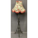 VICTORIAN WROUGHT IRON 'RISE & FALL' STANDARD LAMP